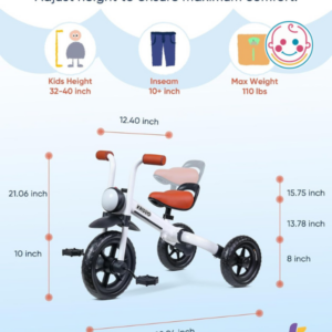 KRIDDO 2-in-1 Kids Balance Bike and Tricycle